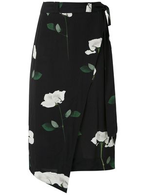 Osklen Rose Glitch wraparound skirt - Black