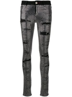 Philipp Plein crystal-embellished skinny jeans - Black