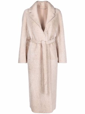 Simonetta Ravizza Arizona shearling belted coat - Neutrals