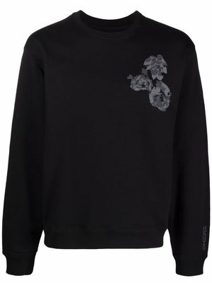 Kenzo floral-print cotton jumper - Black