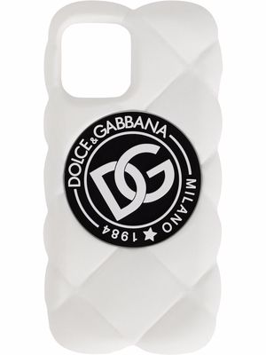 Dolce & Gabbana DG logo quilted iPhone 12 Pro Max cover - White