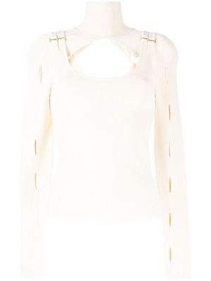 Dion Lee cut out-detail knitted top - White
