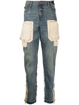 VAL KRISTOPHER contrast-pockets mid-rise tapered jeans - Blue