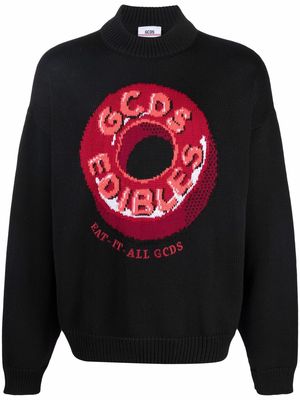 Gcds Candy-print roll neck pullover - Black