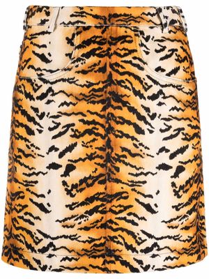 Philosophy Di Lorenzo Serafini tiger-print A-line skirt - Orange