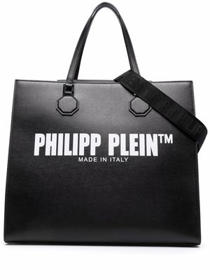 Philipp Plein TM leather tote bag - Black
