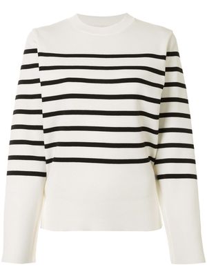 AKIRA NAKA cut-out striped pullover - White
