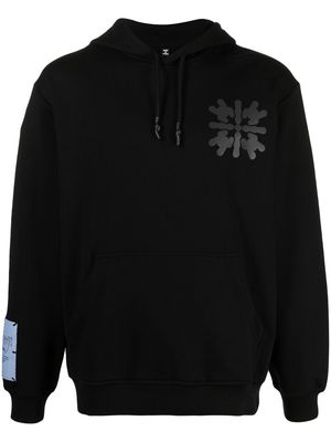MCQ abstract-print cotton hoodie - Black