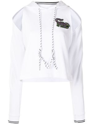 Ground Zero scorpion-patch cotton hoodie - White