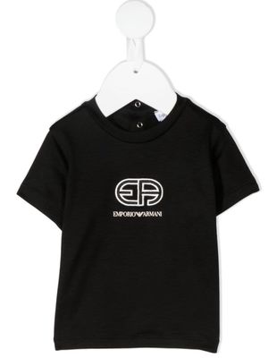 Emporio Armani Kids logo-print T-shirt - Black