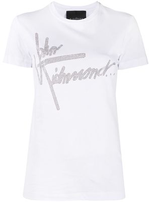 John Richmond studded logo cotton T-shirt - White