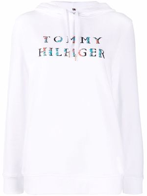 Tommy Hilfiger logo-embroidered drawstring hoodie - White
