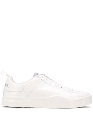 Diesel leather laceless trainers - White