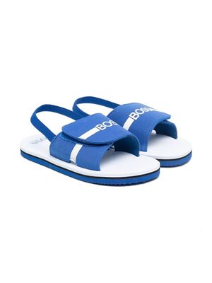 BOSS Kidswear logo touch-strap sandals - Blue