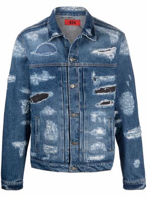 424 distressed denim jacket - Blue