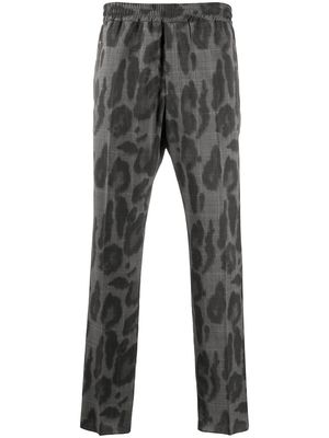 Stella McCartney leopard check print trousers - Grey