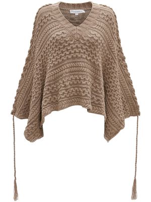 JW Anderson cropped cable-knit jumper - Brown
