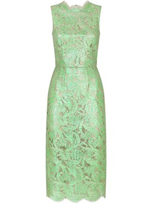 Dolce & Gabbana semi-sheer lace dress - Green