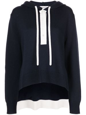 Monse logo-print rugby knit hoodie - Blue