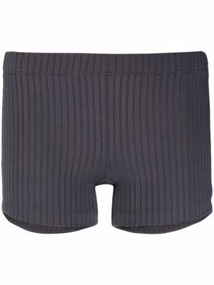 Styland ribbed-knit shorts - Grey