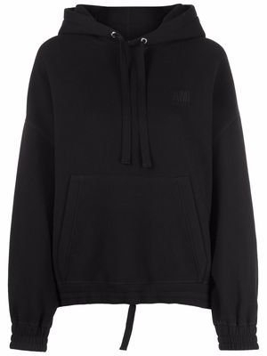 AMI Paris logo-embroidered hoodie - Black