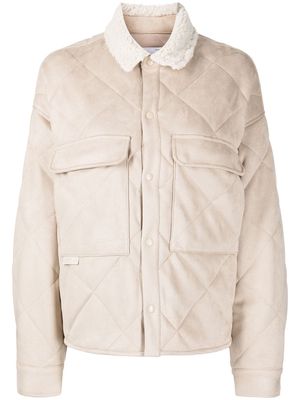 izzue press-stud quilted shirt jacket - Brown