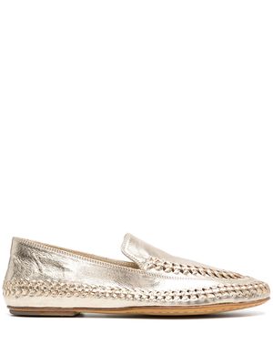 Officine Creative metallic-effect loafers - Gold