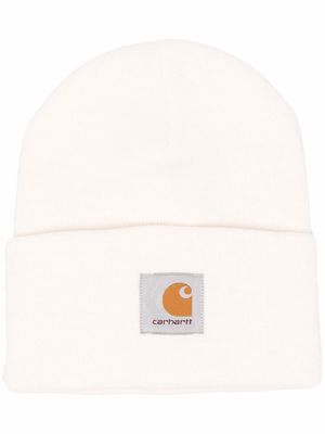 Carhartt WIP logo-patch beanie - White