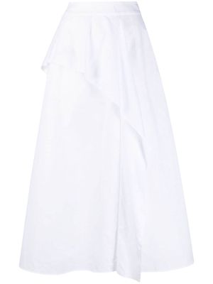 Agnona ruffle front A-line maxi skirt - White