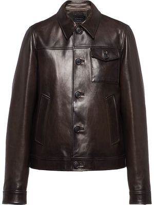 Prada nappa leather jacket - Brown