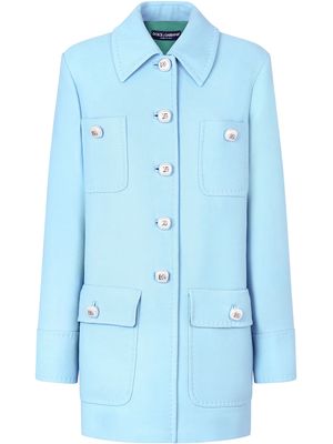 Dolce & Gabbana single-breasted mid-length coat - Blue