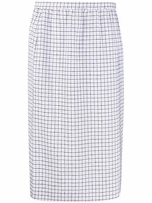 Céline Pre-Owned 1980s pre-owned check pattern high-waisted skirt - White