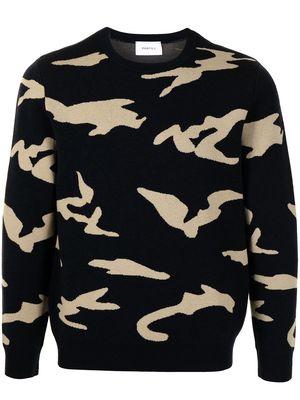Ports V camouflage-pattern wool sweater - Blue