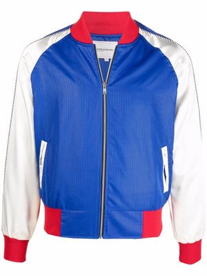 Youths In Balaclava colour-block ribbed bomber jacket - Blue