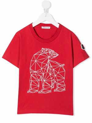 Moncler Enfant graphic-print cotton T-Shirt - Red