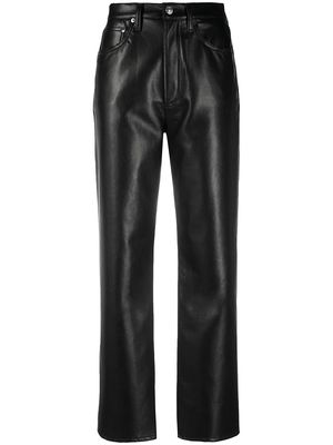AGOLDE high-waisted leather trousers - Black