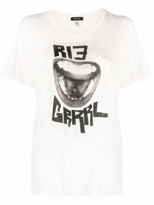 R13 graphic-print logo T-shirt - White