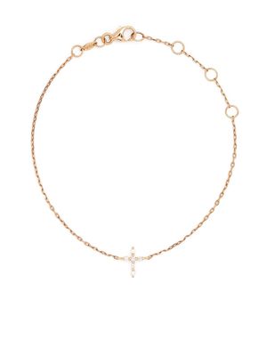 Djula 18kt rose gold Cross diamond chain bracelet - Pink