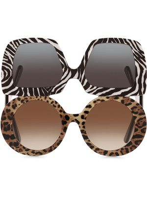 Dolce & Gabbana Eyewear chunky double sunglasses - Black