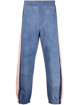MSGM side stripe-detail trousers - Blue