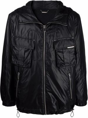 Les Hommes multi-pocket hooded jacket - Black