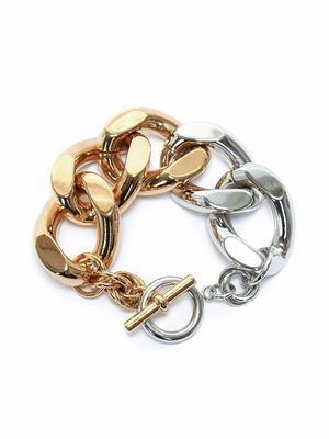 JW Anderson oversized two-tone chain bracelet - Gold