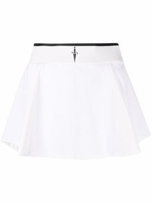 Cesare Paciotti logo-waistband tennis skirt - White