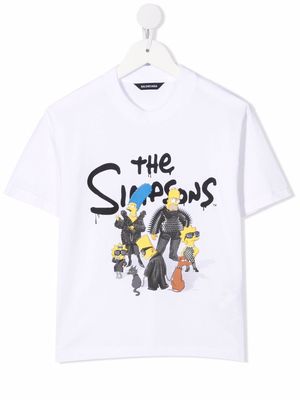 Balenciaga Kids The Simpsons-print cotton T-shirt - White