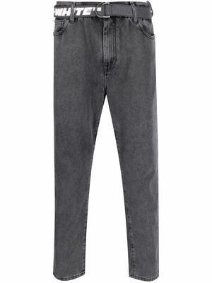 Off-White belted straight-leg jeans - Grey
