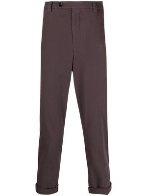 Brunello Cucinelli straight-leg cotton trousers - Purple