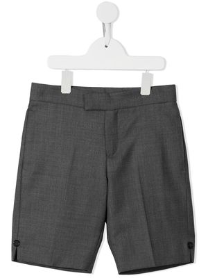 Thom Browne Kids Super 120s twill tailored shorts - Grey