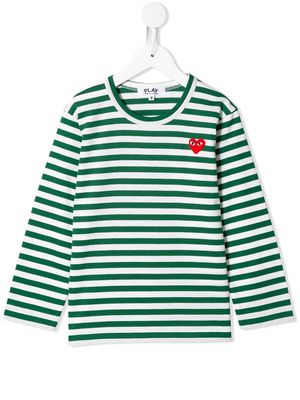 Comme Des Garçons Play Kids embroidered logo T-shirt - Green