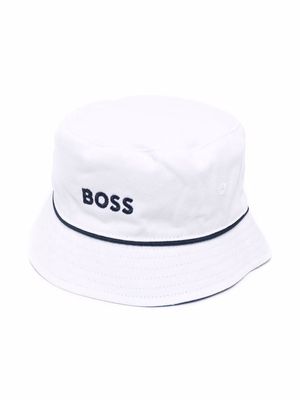 BOSS Kidswear embroidered-logo bucket hat - White