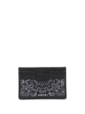 AMIRI bandana-print leather cardholder - Black